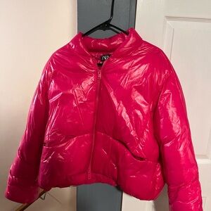Zara Pink Puffer Jacket